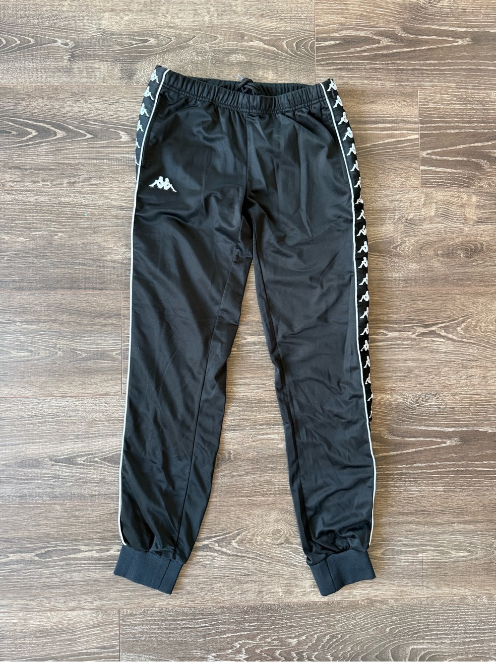 Kappa 222 Banda Track Pants Black & White Size Small
